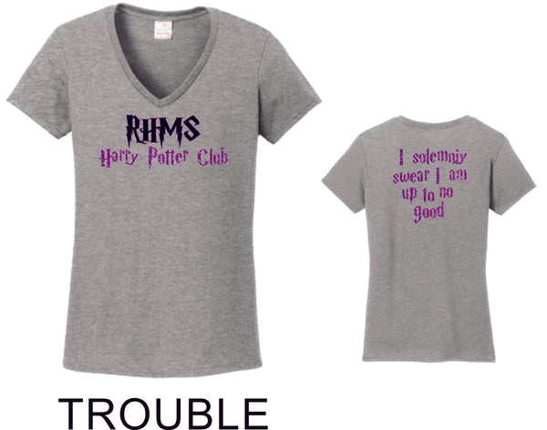 RHMS Harry Potter Club Ladies Short Sleeve Tee- 4 designs- Matte or Glitter