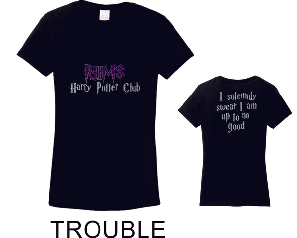 RHMS Harry Potter Club Ladies Short Sleeve Tee- 4 designs- Matte or Glitter