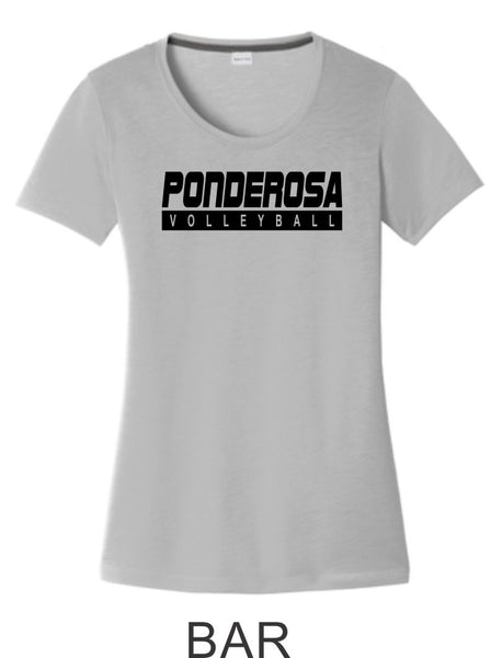 Pondo Volleyball Ladies Cotton Touch Wicking Tee- 4 Designs