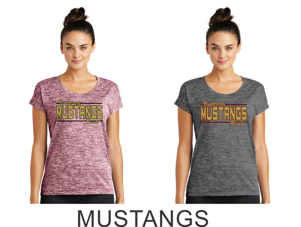 Pondo POMS Ladies Heather Wicking Tee- 4 Designs