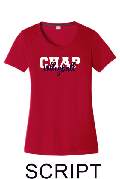 Chap Volleyball Sport-Tek Ladies Wicking Tee - 4 designs