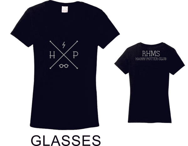 RHMS Harry Potter Club Ladies Short Sleeve Tee- 4 designs- Matte or Glitter