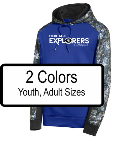 Heritage Colorblock Hooded Wicking Sweatshirt- Youth, Unisex Sizes- 3 Designs