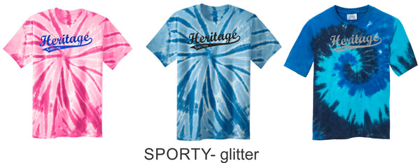 Heritage Tie Dye Tee- Matte and Glitter