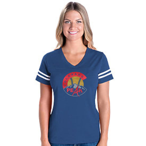 Peak Softball Ladies Varsity Tee- Matte or Glitter