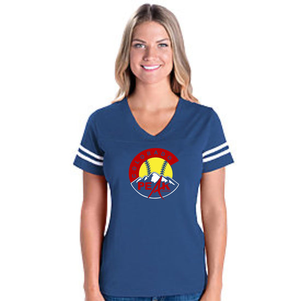 Peak Softball Ladies Varsity Tee- Matte or Glitter
