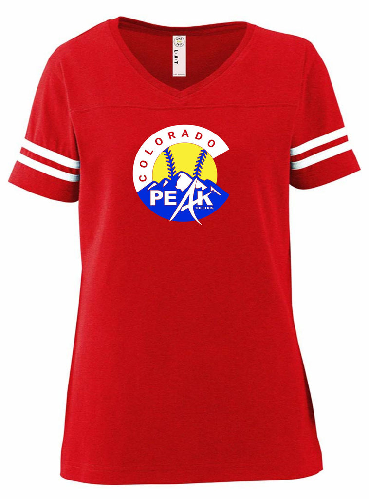 Peak Softball Ladies Varsity Tee- Matte or Glitter