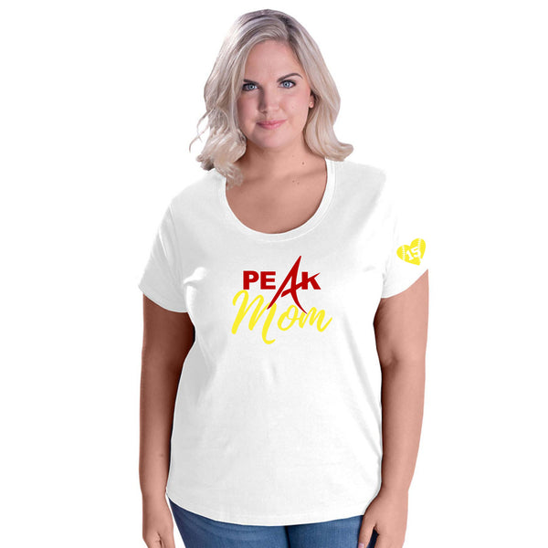 Peak Softball Mom Curvy Tee - Two Designs - Custom Number