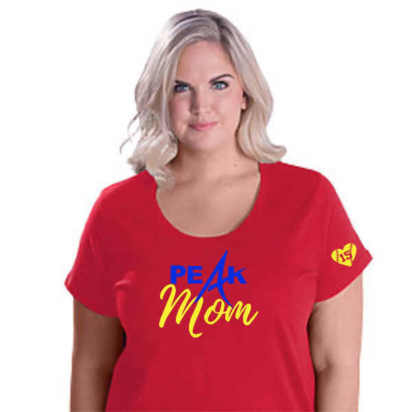 Peak Softball Mom Curvy Tee - Two Designs - Custom Number