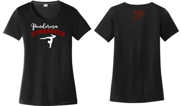 Ponderosa Gymnastics Ladies Wicking Tee - Matte or Glitter