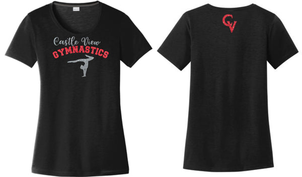 Ponderosa Gymnastics Ladies Wicking Tee - Matte or Glitter