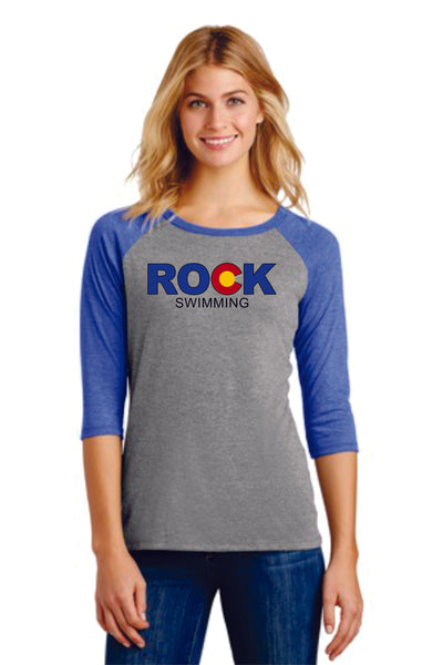 Rock Swimming Ladies Raglan Tee- 4 Colors Matte or Glitter