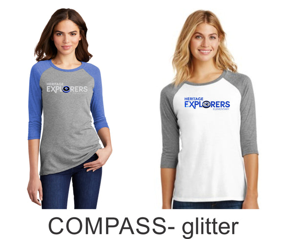 Heritage Raglan Tee-3 Designs- Matte or Glitter