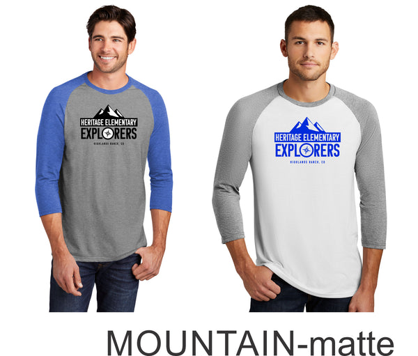 Heritage Raglan Tee-3 Designs- Matte or Glitter