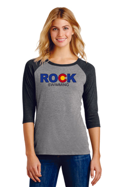 Rock Swimming Ladies Raglan Tee- 4 Colors Matte or Glitter