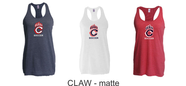 Chap Soccer Racerback Tank- 5 designs- Matte or Glitter