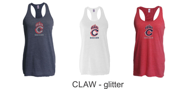 Chap Soccer Racerback Tank- 5 designs- Matte or Glitter