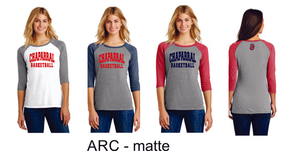 Chap Basketball Ladies Raglan -4 designs - Matte or Glitter