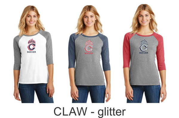 Chap Soccer Ladies Raglan -5 designs - Matte or Glitter