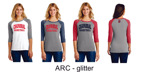 Chap Basketball Ladies Raglan -4 designs - Matte or Glitter