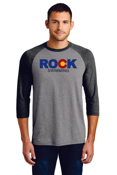 Rock Swimming Unisex Raglan Tee- 4 Colors Matte or Glitter