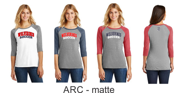 Chap Soccer Ladies Raglan -5 designs - Matte or Glitter