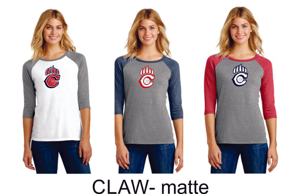 Chap Basketball Ladies Raglan -4 designs - Matte or Glitter