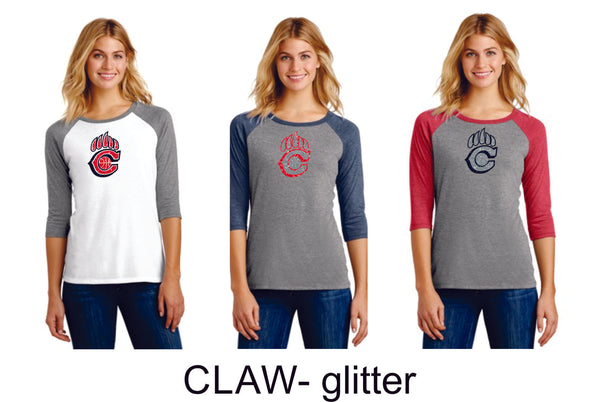 Chap Basketball Ladies Raglan -4 designs - Matte or Glitter