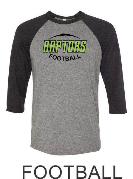 Raptors Football Raglan Unisex T-Shirt- 5 designs- Matte and Glitter