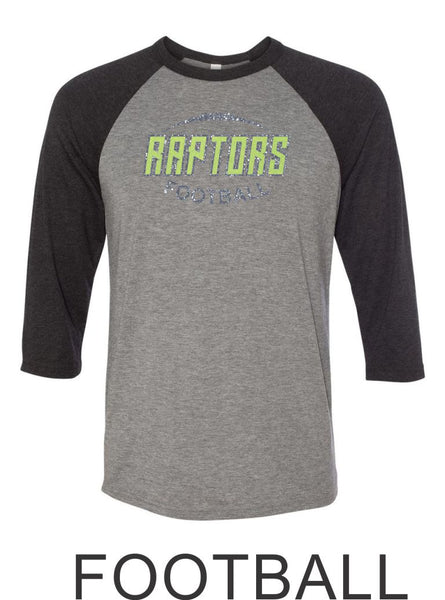 Raptors Football Raglan Unisex T-Shirt- 5 designs- Matte and Glitter