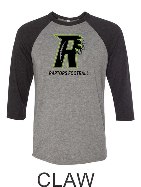 Raptors Football Raglan Unisex T-Shirt- 5 designs- Matte and Glitter