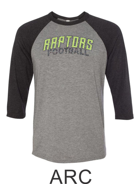 Raptors Football Raglan Unisex T-Shirt- 5 designs- Matte and Glitter