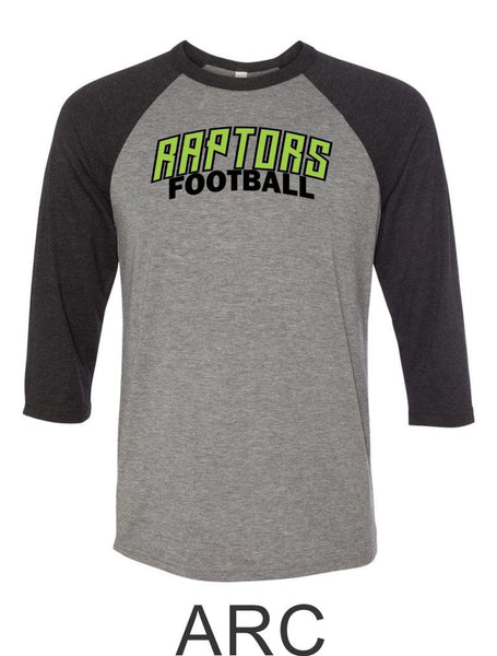 Raptors Football Raglan Unisex T-Shirt- 5 designs- Matte and Glitter