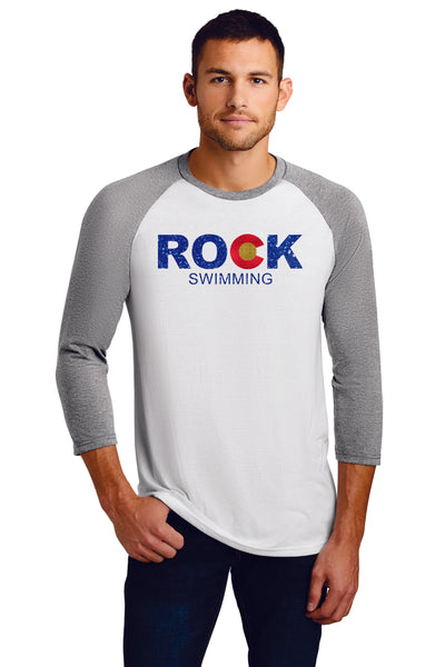 Rock Swimming Unisex Raglan Tee- 4 Colors Matte or Glitter