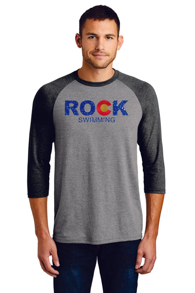 Rock Swimming Unisex Raglan Tee- 4 Colors Matte or Glitter