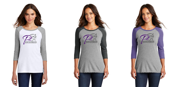 P2 Equestrian Ladies or Unisex Raglan Tee- Matte or Glitter