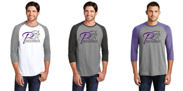 P2 Equestrian Ladies or Unisex Raglan Tee- Matte or Glitter