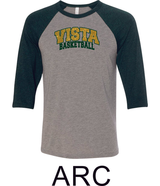 MVHS Basketball Unisex Raglan T-Shirt in 3 Designs- Matte and Glitter