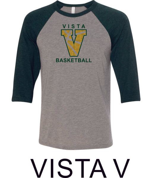 MVHS Basketball Unisex Raglan T-Shirt in 3 Designs- Matte and Glitter