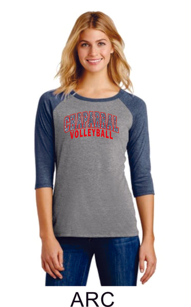 Chap Volleyball Raglan -3 designs - Matte or Glitter