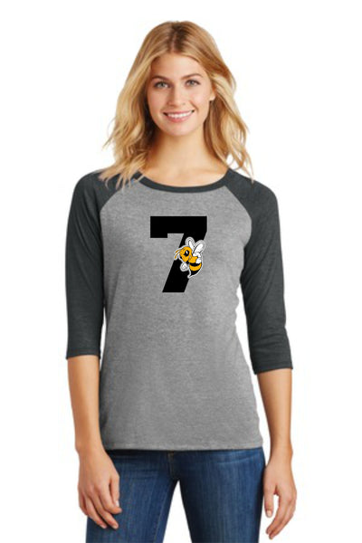 Sandlot Ladies Number Raglan- Matte or Glitter