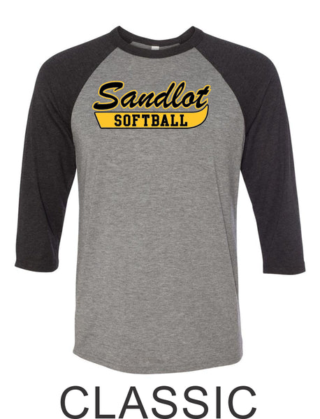 Sandlot Raglan Unisex T-Shirt- 2 designs- Matte and Glitter