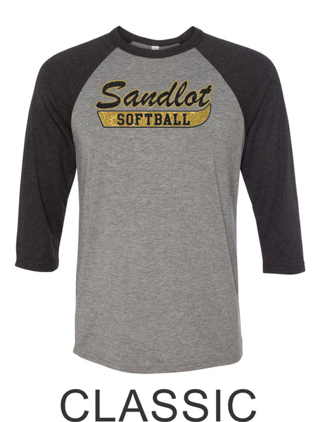 Sandlot Raglan Unisex T-Shirt- 2 designs- Matte and Glitter