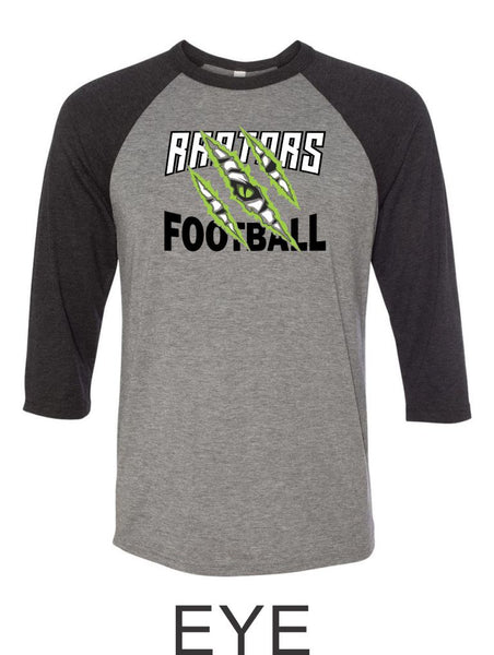 Raptors Football Raglan Unisex T-Shirt- 5 designs- Matte and Glitter