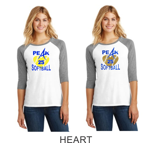 Peak Ladies Raglan- 3 designs- Matte or Glitter