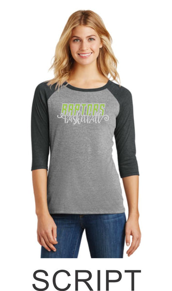 Raptors Ladies Raglan - 2 Designs- 4 Sports- Matte or Glitter