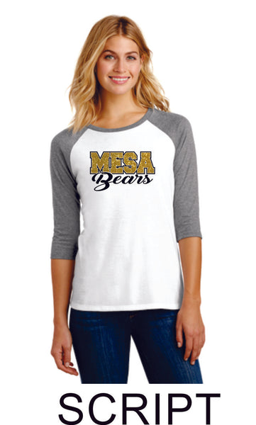 Mesa MS Ladies Raglan- 3 Designs- Matte or Glitter