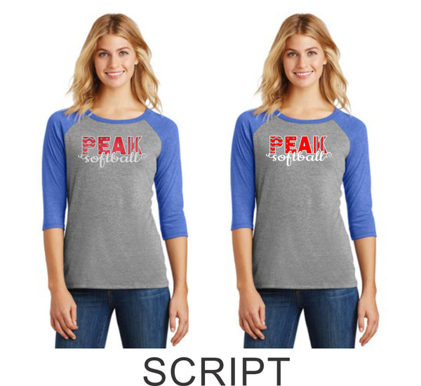 Peak Ladies Raglan- 3 designs- Matte or Glitter