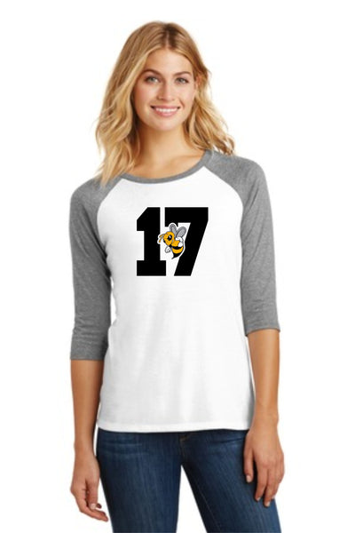 Sandlot Ladies Number Raglan- Matte or Glitter