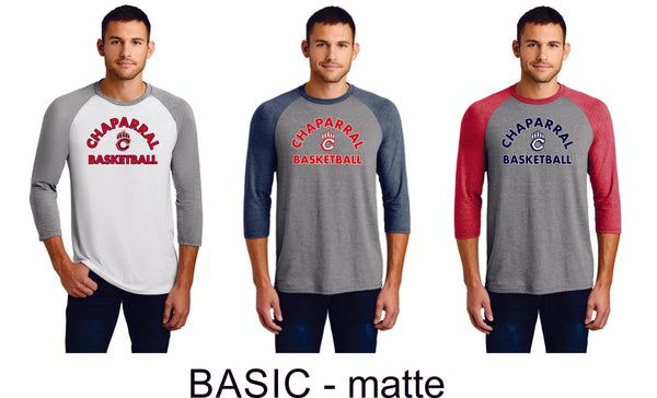 Chap Basketball Unisex Raglan -4 designs - Matte or Glitter